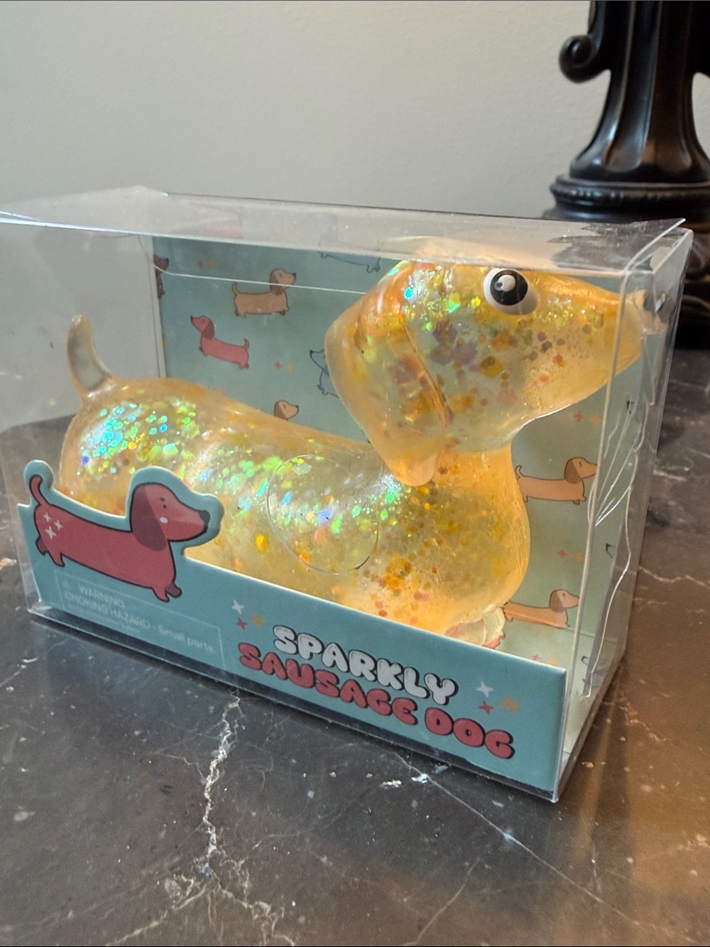NWT Squishy Sparkly Dachshund Sausage Dog Stress Relief New In Box So cute!